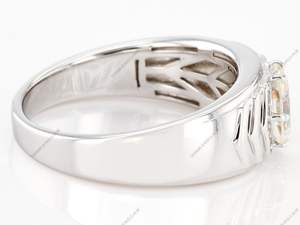 แหวนแต่งงานผู้ชายเงินแท้ 925 ประดับมอสซาไนต์ทรงรี 1.60 กะรัต ตัวเรือนแบบหนามเตย สไตล์คลาสสิก - Product Image 3