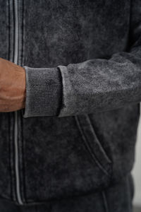 Conjunto Deportivo de Invierno para Hombre, 100% Algodón, Lavado Ácido, Pantalón Acampanado y Sudadera con Cremallera, Personalizable con Logotipo - Product Image 4