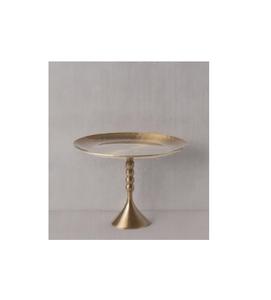 Support à gâteau en métal de style vintage en détresse avec fini patiné adapté aux tables à dessert d'inspiration antique. - Product Image 1