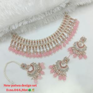 Most Trendy Ethnic <b>Indian</b> Wedding Engagement CZ Stone Studded Pearl Work Choker Necklace <b>Set</b> Earrings Mangtika <b>Set</b> - Product Image 1