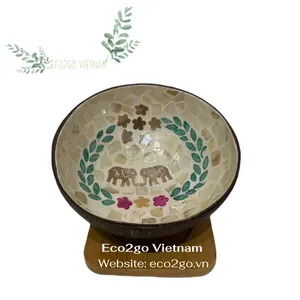 Eco-Friendly Sustainable Bowl Decorative Table Fruit Bowls Lacquer Coconut Bowl Handmade High Quality By Eco2go Viet Nam