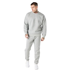 Conjunto de chándal liso de 2 piezas de algodón personalizado para hombre, Sudadera ligera, pantalones de chándal sostenibles ecológicos para adultos para otoño - Product Image 2