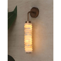 Applique murale LED en albâtre espagnol avec intérieur en cuivre, pour chambre, salon, chevet, et éclairage commercial