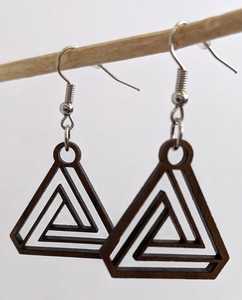 Pendientes de gota de madera geométricos personalizados de Estilo Vintage étnico al por mayor pendientes de madera naturales elegantes de moda para mujeres y niñas - Product Image 1