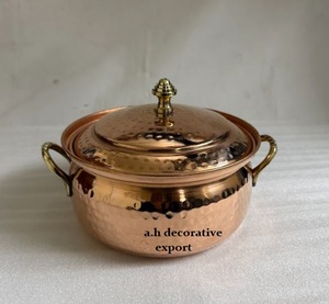 Casserole élégante en cuivre avec un style martelé à la main, design moderne et luxueux, 1000 ml, pot de cuisson écologique pour la maison et les hôtels - Product Image 2