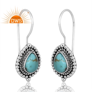 Venta caliente 925 Plata de Ley Natural Kingman turquesa piedra preciosa colgante pendiente joyería personalizada para mujer regalo para ella - Product Image 3