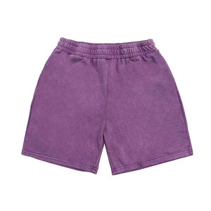 กางเกงขาสั้นผ้าฝ้ายถักเอวยางยืดพิมพ์ลายดวงดาวสำหรับผู้ชายกางเกงซักลายดาวสีม่วงแบบลำลองออกแบบได้ตามต้องการสไตล์สตรีทสูง - Product Image 2