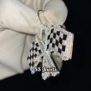 Fait à la main personnalisé 925 argent rappeur hommes pendentif entièrement glacé VVS1 laboratoire cultivé diamant drapeau charme Hip Hop cadeau - Product Image 4