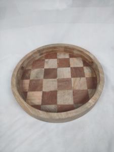 Bandeja Redonda de Madera Vintage Ecológica de 2 Piezas para Servir Aperitivos, Duradera, Hecha a Mano, para Fiestas y Cenas - Product Image 3