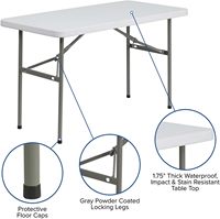 Vente en gros Table pliante rectangulaire en plastique 4FT légère portable intérieur jardin événement fête salle à manger banquet poignée de transport