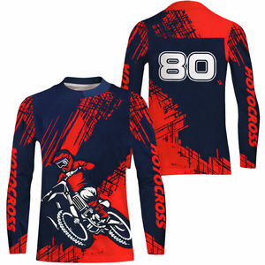 Jersey de Motocross Personalizado de Manga Larga para Carreras de Dirt Bike con Número, Transpirable, para MX y Todoterreno - Product Image 5