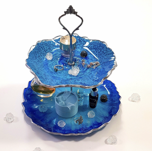 Resin <b>Cake</b> <b>Stand</b> with <b>Three</b> <b>Tier</b> <b>Cake</b> Dessert Serving Epoxy Resin Crafts Round <b>Cake</b> <b>Stand</b> From India - Product Image 3