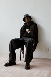 กางเกงยีนส์สีดำสำหรับผู้ชาย, กางเกงยีนส์ขาโค้งมนสำหรับใส่สบายกางเกงคาร์โก้ผ้าฝ้ายแข็ง - Product Image 6