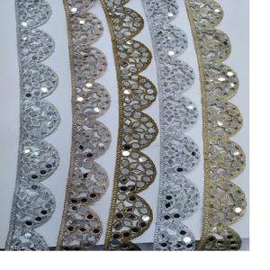 ที่กำหนดเองทำนามธรรมออกแบบกระจกทำงานในทอง,เครื่องเงินปักเลื่อมปักริบบิ้นสำหรับวัตถุประสงค์ต่างๆ - Product Image 1