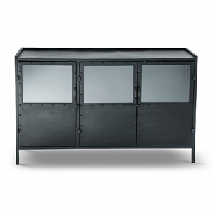 Armoire de rangement industrielle en métal |   Buffet de rangement vintage en fer fait main pour salon |   Armoire de bureau moderne pour la maison - Product Image 2