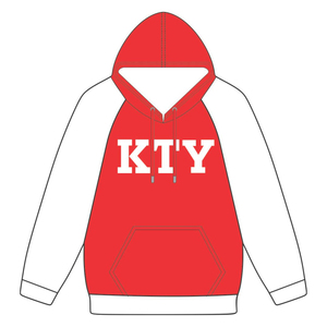 Sudadera con Capucha Roja KAP, Mangas Raglán Blancas, Mezcla de Algodón, Ropa de Fraternidad Griega, Personalizada, Divine Nine HBCU, Ropa Urbana Griega - Product Image 2