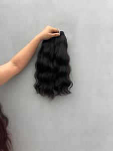 Donante indio 100% Extensiones de cabello ondulado Virgen sin procesar natural Crudo Suave Voluminoso Paquetes completos Color natural claro - Product Image 2