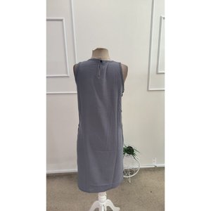 Robe courte à bretelles et col rond pour femme avec boutons latéraux, 34584 - Gris - Product Image 6