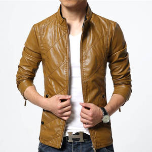 เสื้อแจ็คเก็ตหนังผู้ชายแฟชั่น กันลม ใส่สบาย มีซิป ระบายอากาศได้ดี - Product Image 5