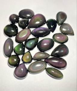 พลอยออบซิเดียนตาสีรุ้งธรรมชาติอัญมณีทรงหลวมขัดเงาเจียระไนคริสตัลเจียระไนทุกขนาดสำหรับทำเครื่องประดับอัญมณี - Product Image 3