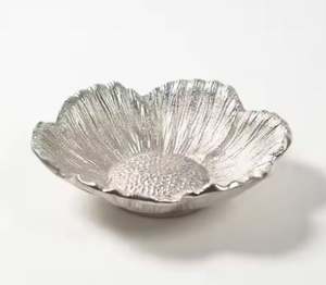 New Design Platter Floral New Design Tray <b>Metal</b> Wholesale Multi Sizes Modern Handcrafted Aluminum <b>Bowl</b> Trend Centre Piece - Product Image 4