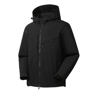 Chaqueta Softshell para Hombre al por Mayor, Cuello Alto, Cierre de Cremallera, Cortavientos, Impermeable, Transpirable, Estilo Urbano Sencillo - Product Image 2