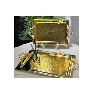 Plateau de service en acier inoxydable serveur de nourriture en argent de la plus grande qualité nouveauté plateau de service de dernière conception pour les Offre Spéciale - Product Image 2