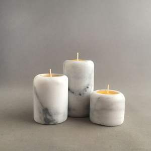 Bougie chauffe-plat en marbre tendance, décoration de luxe pour les fêtes, décoration de table et d'intérieur, bougeoir chauffe-plat en marbre - Product Image 5