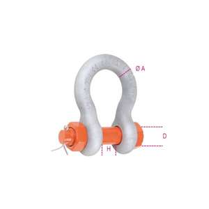BETA-ROBUR High-Tensile Alloy Steel <b>Bow</b> Shackles with Safety Bolt Hot-Dip Galvanized <b>Body</b> in Blister Packaging - Product Image 1