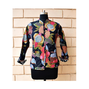 Chaqueta de cintura Kantha Vintage, ropa de temporada de invierno, estilo de moda, chaquetas Kantha de cintura Vintage, Kimonos Kaftans, Abrigo acolchado hecho a mano - Product Image 1