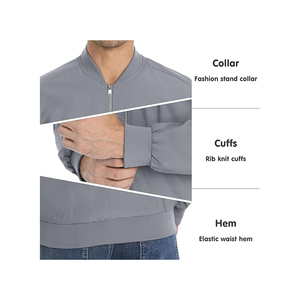 Chaqueta bomber de béisbol clásica para hombre con carcasa cortavientos y forro suave para todas las estaciones - Product Image 5