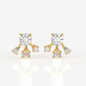 Radiant Star Moissanite Stud Pendientes de plata esterlina - Product Image 2
