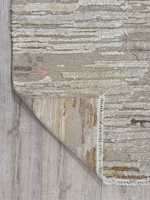Moderner Handgeknüpfter Woll-Kelim-Teppich Gestreift Beige-Grau 8x10 Umweltfreundlicher Rutschfester Gewebter Teppich-Set für Wohnzimmer