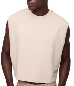 Men's Customized Workout Tank Tops Summer Bodybuilding Active Wear Solid Colors Sleeveless Gym Clothing-Plus Size Knitted Weave - Product Image 5