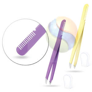 Pinzas de Cejas de Acero Inoxidable Personalizadas de Alta Calidad, Herramientas de Maquillaje con Punta Inclinada - Product Image 6