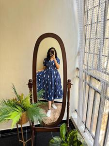 เดรสแม็กซี่สไตล์โบฮีเมียนสำหรับผู้หญิงเดรสยาวทรงเอไลน์แขนพองและลายพิมพ์เหมาะสำหรับการเดินทางและชุดลำลอง - Product Image 2