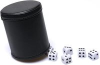 Ensemble de 6 tasses silencieuses en cuir PU doublées de feutre avec pour Bar Party Yahtzee Farkle Dice Games Coffee
