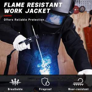 Veste de soudage en cuir de vache ignifuge et résistante aux flammes - Product Image 5