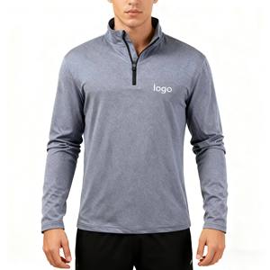 Lightweight Men's Long Sleeve Knitted 1/4 Quarter Zip Pullover Polyester Fishing Hiking Active Athletic <b>T</b> <b>Shirts</b> - Product Image 6