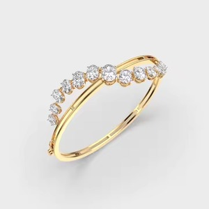 14k Round Moissanite <b>Bracelet</b> for Women Unique <b>Bracelet</b> Halo Design Classic Unique Bangles - Product Image 2