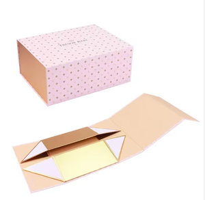 Boîte d'emballage cadeau pliable personnalisable papier couché recyclé gaufré en feuille d'or enduit UV pour l'artisanat industriel - Product Image 1