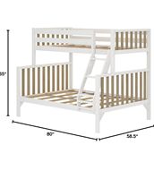 Modernes Massivholz-Etagenbett Einzelbett über Doppelbett Plattformrahmen mit Leiter und Sicherheitsgeländer für Kinder & Erwachsene Schlafzimmer Hotel