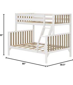 Lit superposé moderne en bois massif, double sur grand lit, avec échelle et barrières de sécurité, pour enfants et adultes, chambre à coucher, hôtel - Product Image 1