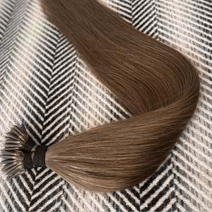 นาโนริง ไอ-ทิป ต่อผม 30 นิ้ว ผมตรง เรมี่ ผมแท้ยุโรป เกรด 10A # 8 สีน้ำตาลอบเชย - Product Image 6