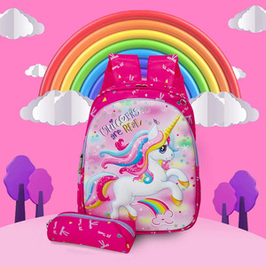 Sac à dos scolaire pour garçons, maternelle, école primaire, avec trousse à crayons, motif licorne, tissu uni - Couleur - Product Image 6