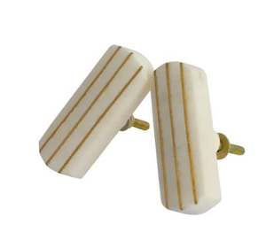 Perilla de gabinete de mármol blanco con base de latón, herrajes decorativos hechos a mano para gabinetes, cajones, decoración única para el hogar de Artisan Craft - Product Image 3