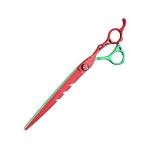 กรรไกรตัดขนสัตว์เลี้ยงสแตนเลสขนาด 6.5 นิ้ว ยี่ห้อ HABI INDUSTRIES สีแดงเขียว พร้อมที่พักนิ้วแบบเกลียว ดีไซน์สวยงาม สำหรับงานกรูมมิ่ง - Product Image 5