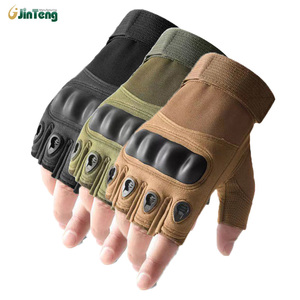 Taktik eldiven taktik sert Knuckle bisiklet motosiklet sürme Anti-Cut eldiven yarım parmak spor savaş eldiven - Product Image 5