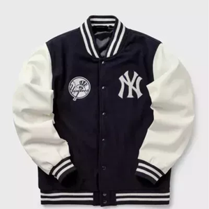 Veste universitaire NY pour hommes Veste Letterman avec manches en cuir doré Veste universitaire en cuir letterman en cuir personnalisée pour hommes - Product Image 1