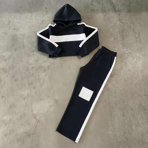 Ensemble de survêtement pour homme de haute qualité, 2 pièces, sur mesure, sweat-shirt à capuche et pantalon de survêtement à jambe droite, style streetwear, sport, 100% polyester, taille surdimensionnée - Product Image 4